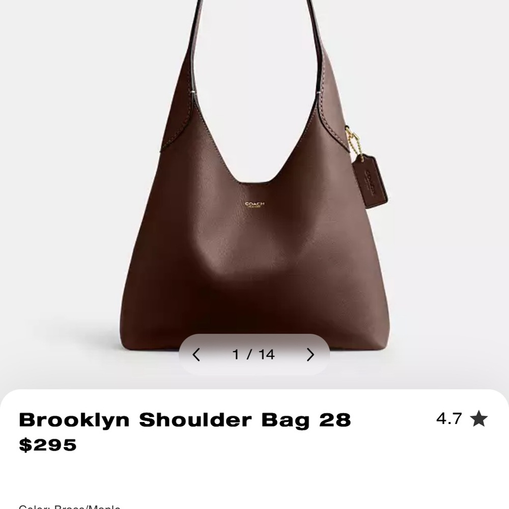 Coach Brown Classic Shoulder Bag with Structured Design